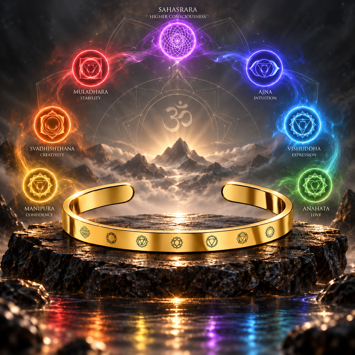 The Seven Chakra Cuff Bracelet
