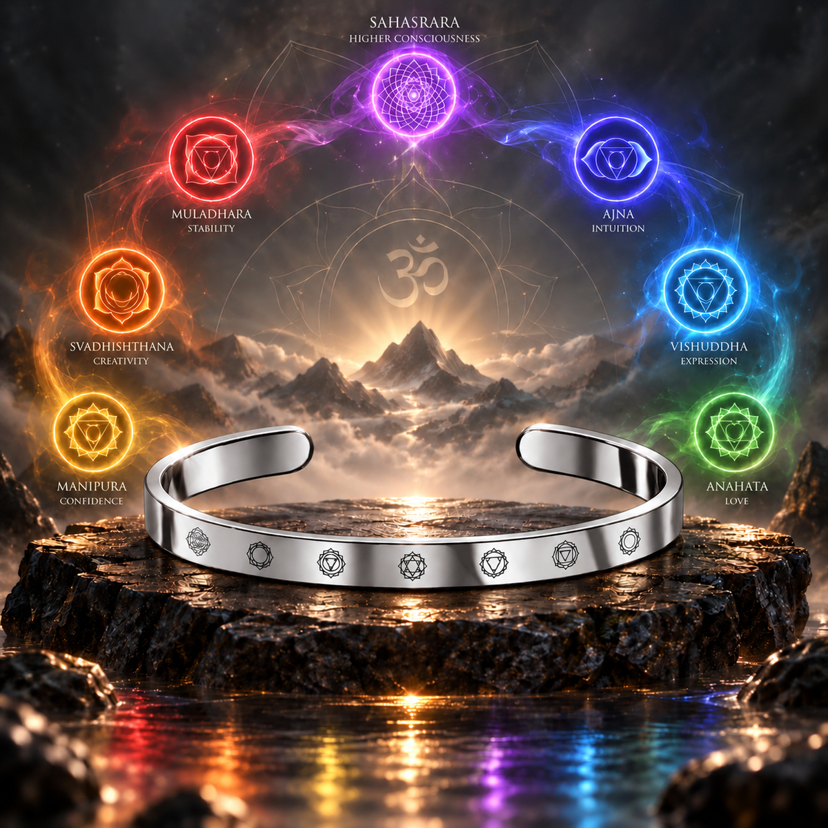 The Seven Chakra Cuff Bracelet