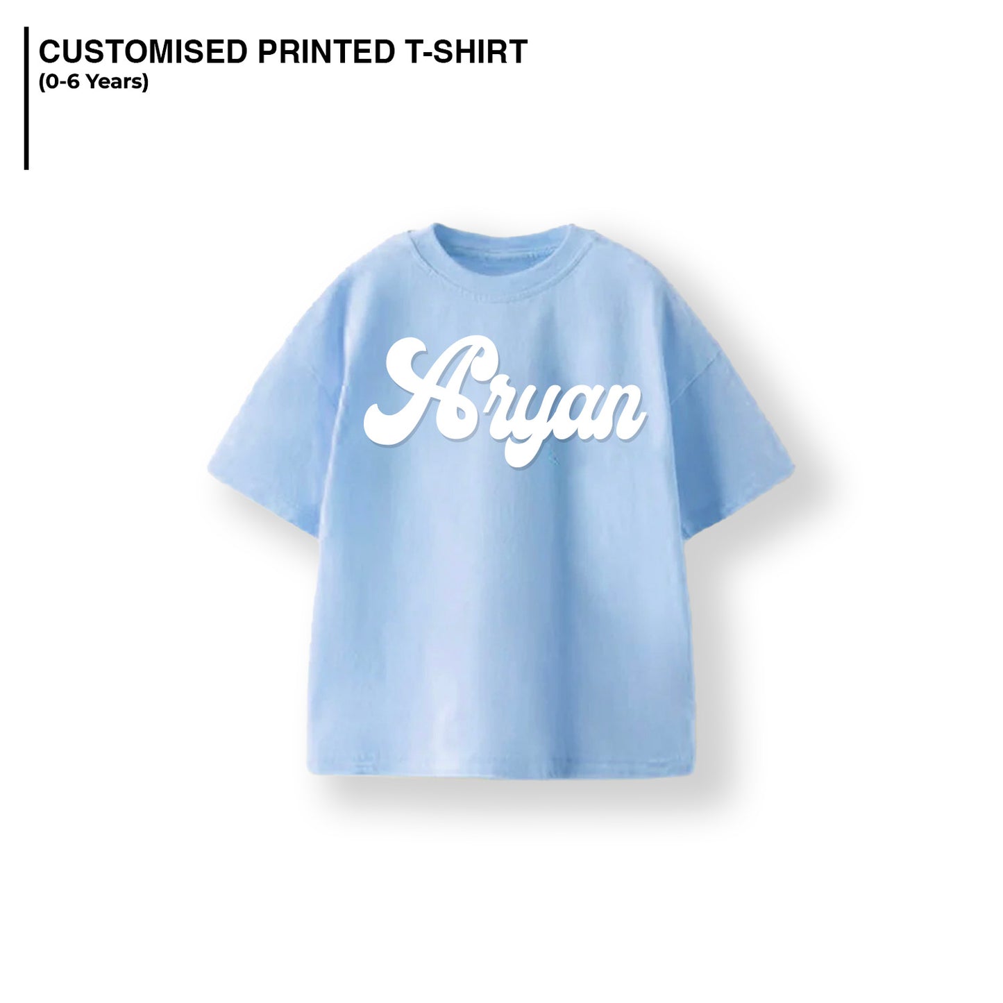 CUSTOMISED KIDS T-SHIRT (0-6 Years) - BLUE