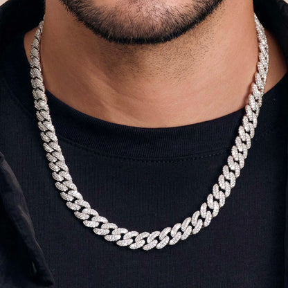 ICED OUT CUBAN LINK CHAIN - WHITE GOLD