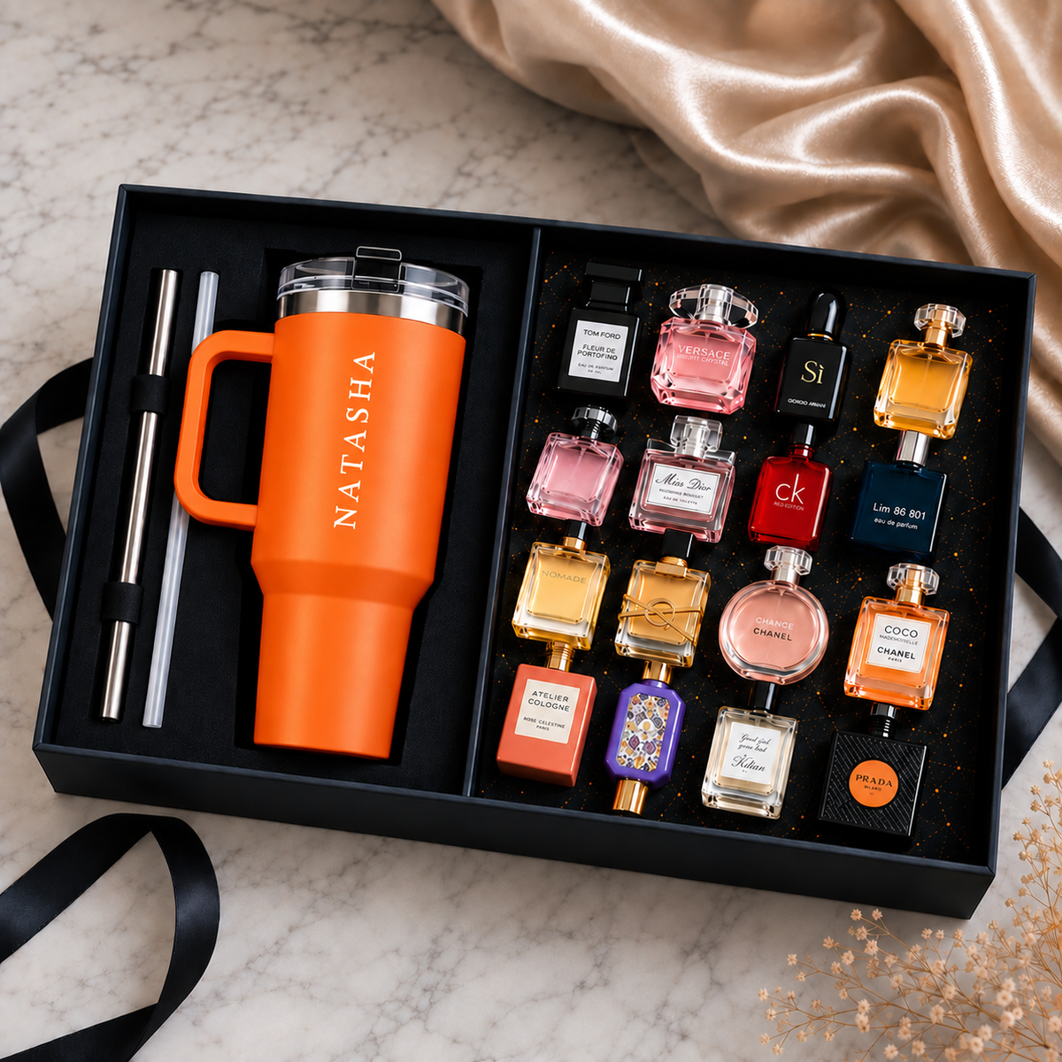 PERSONALIZED TUMBLER & OG PERFUME MINIATURE GIFT SET