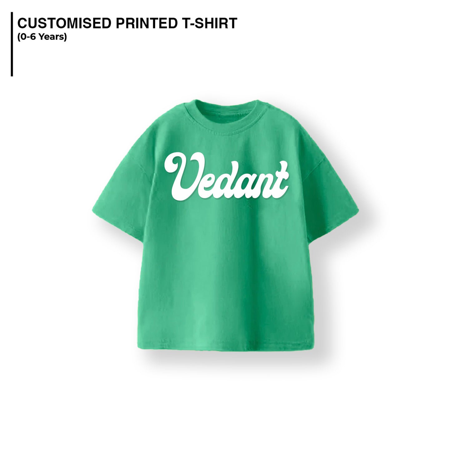 CUSTOMISED KIDS T-SHIRT (0-6 Years) - MINT GREEN