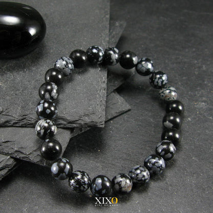 SNOWFLAKE OBSIDIAN BRACELET