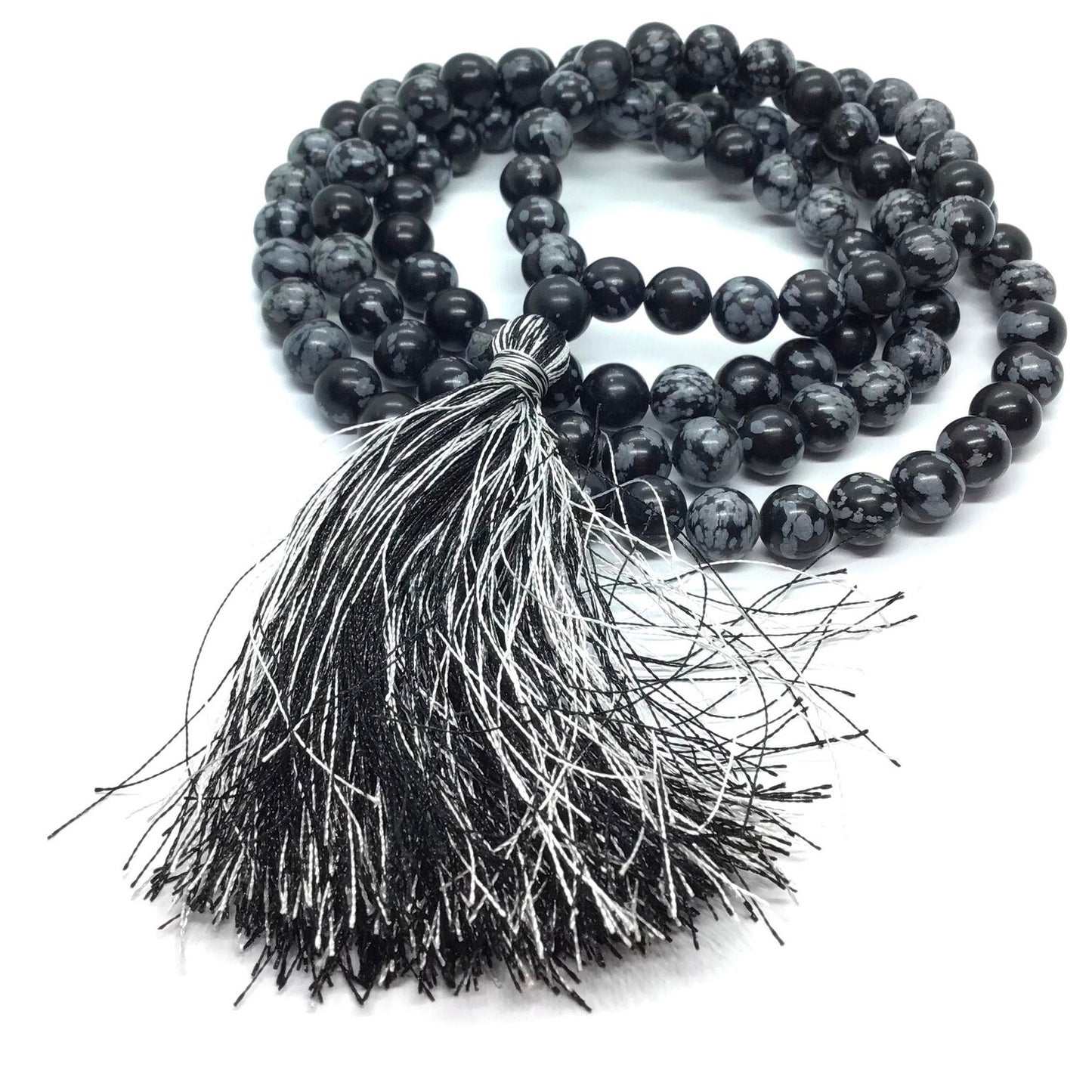 SNOWFLAKE OBSIDIAN MALA