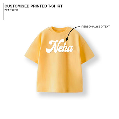 CUSTOMISED KIDS T-SHIRT (0-6 Years) - MUSTARD