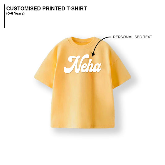 CUSTOMISED KIDS T-SHIRT (0-6 Years) - MUSTARD