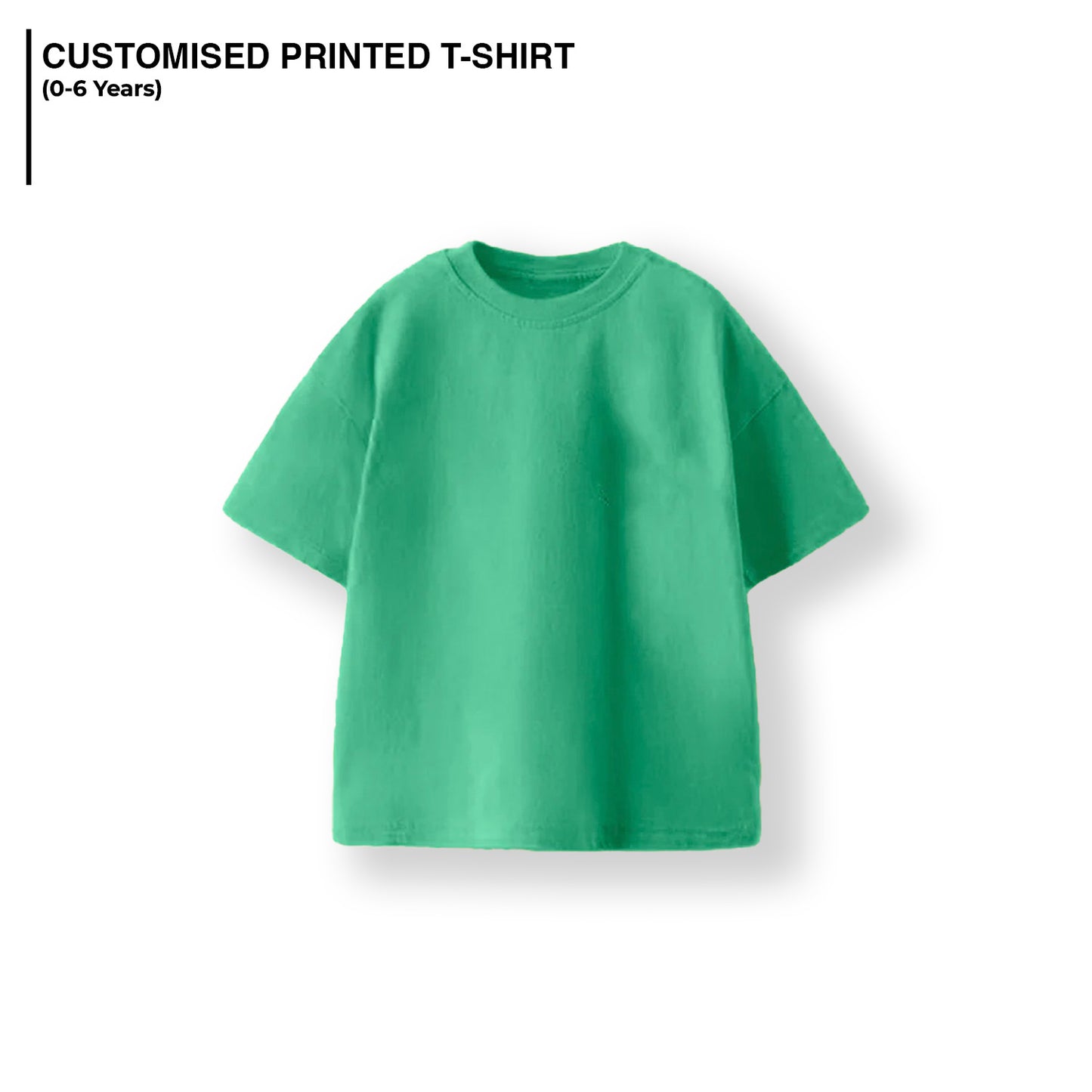 CUSTOMISED KIDS T-SHIRT (0-6 Years) - MINT GREEN