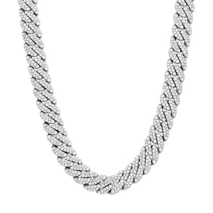 ICED OUT CUBAN LINK CHAIN - WHITE GOLD