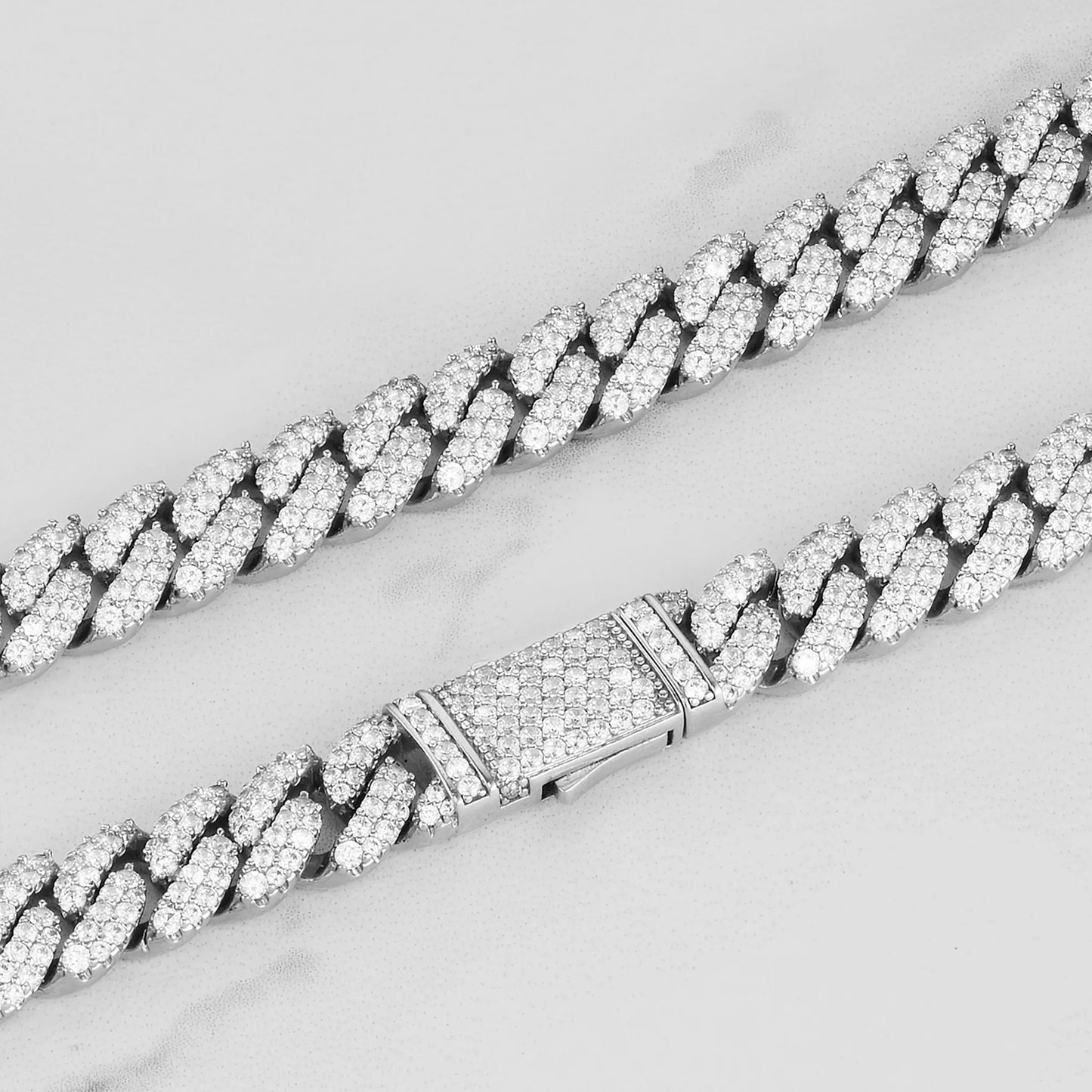 ICED OUT CUBAN LINK CHAIN - WHITE GOLD