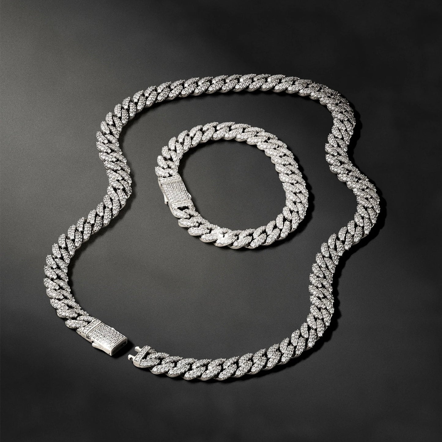 ICED OUT CUBAN LINK CHAIN - WHITE GOLD