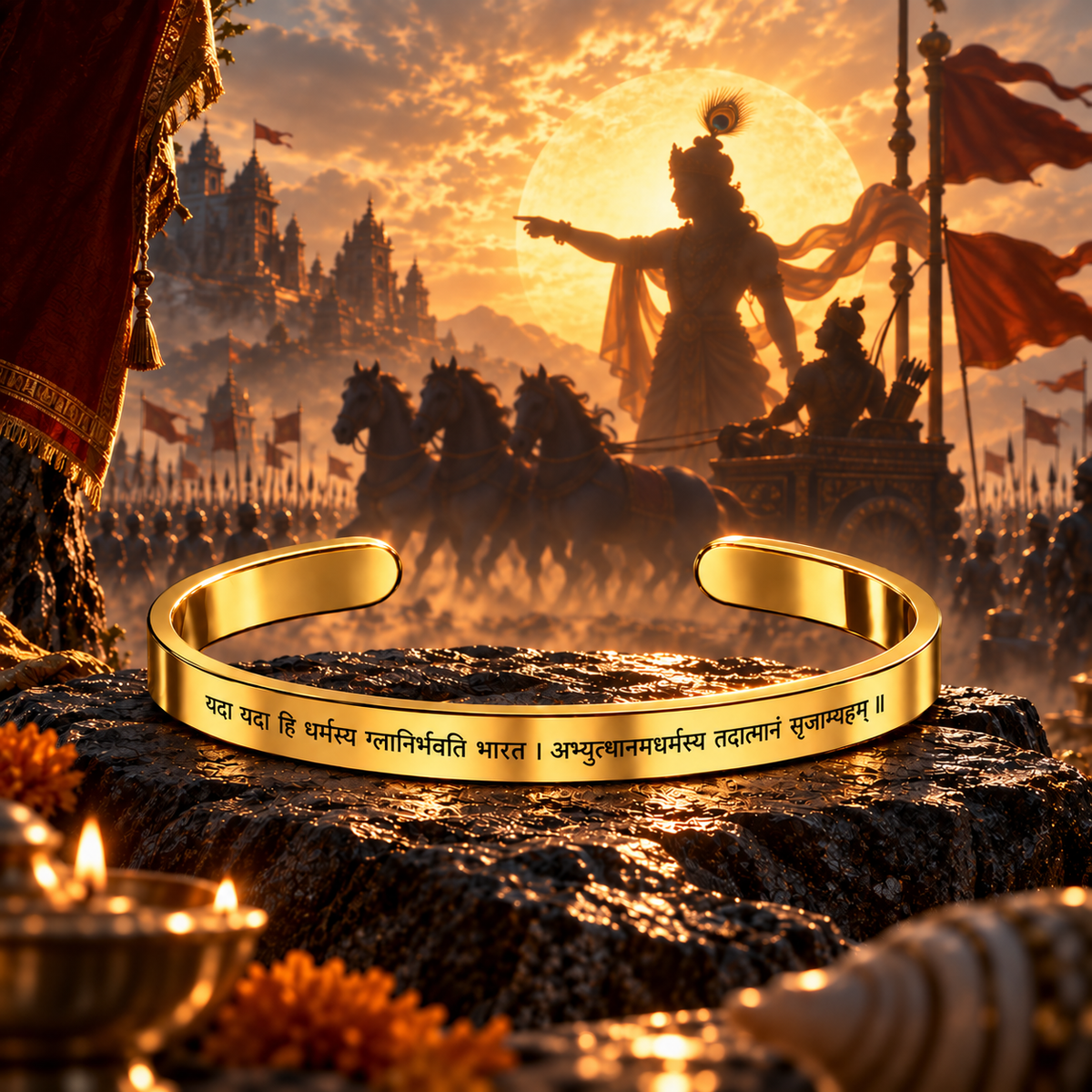 Bhagavad Gita Dharma Cuff Bracelet