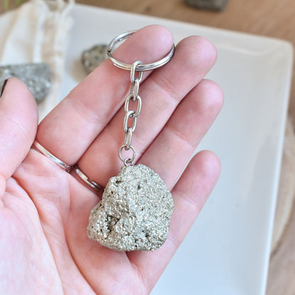 PYRITE GEMSTONE KEYCHAIN