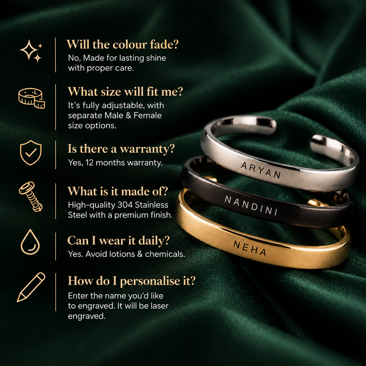 PERSONALIZED CUFF BRACELET & OG PERFUME MINIATURE GIFT SET