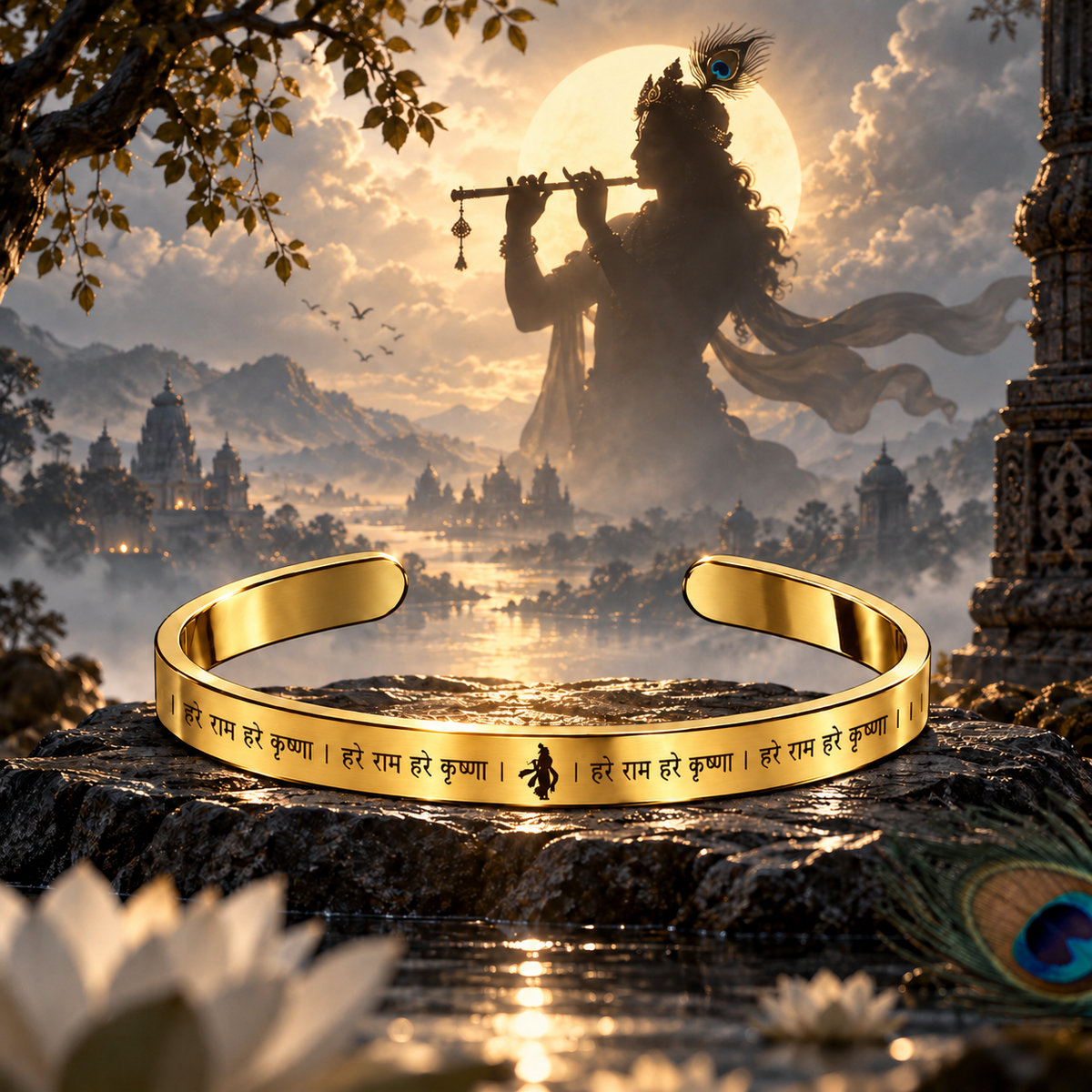 Hare Rama Hare Krishna Cuff Bracelet