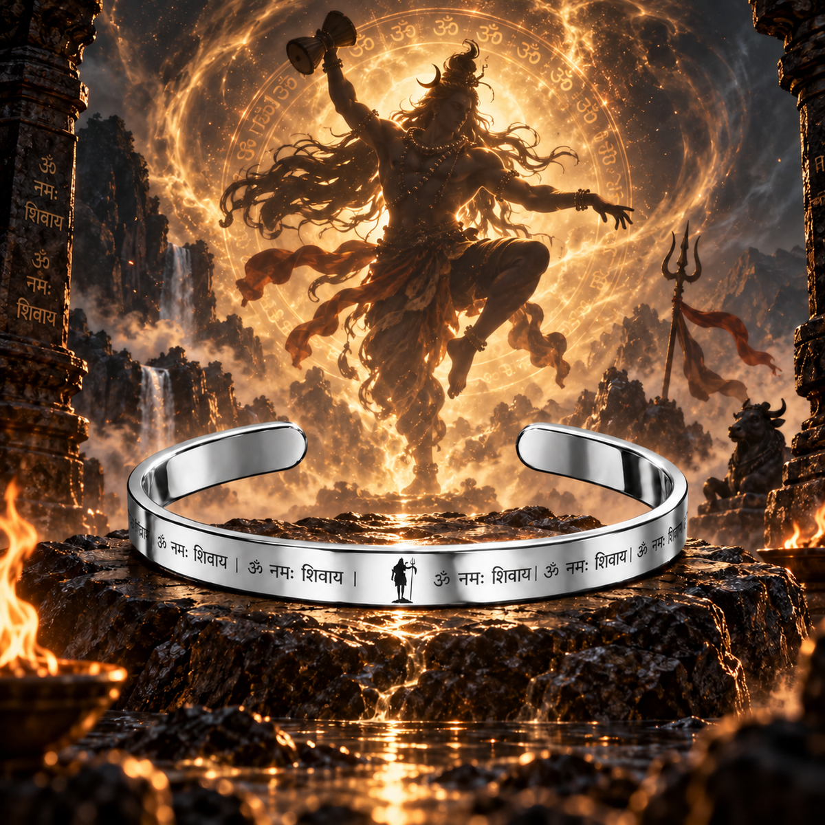 Om Namah Shivay Mahadev Cuff Bracelet