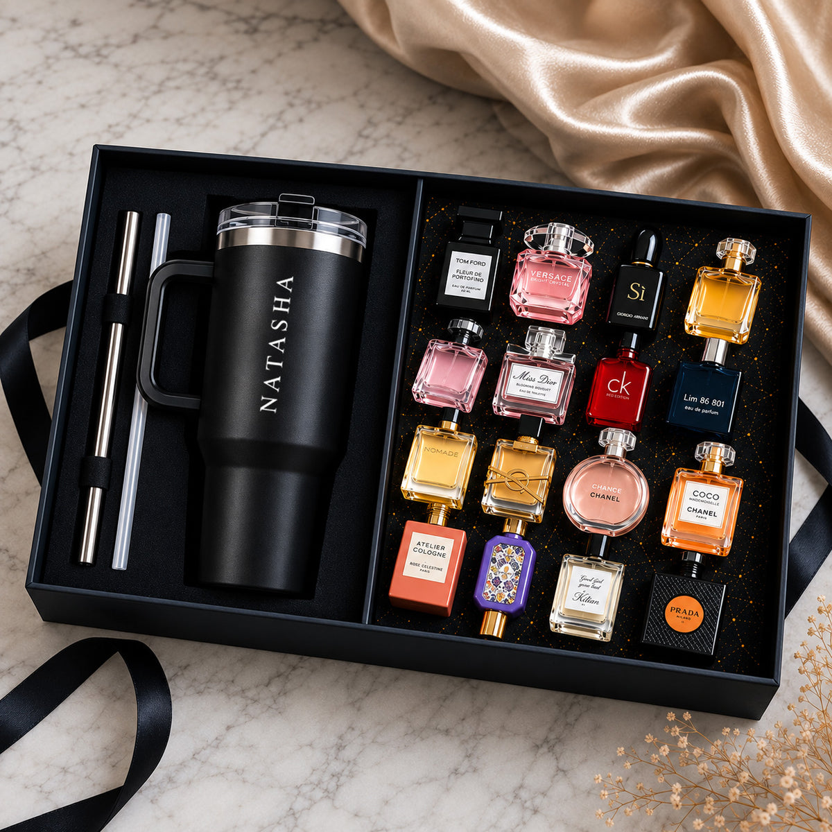 PERSONALIZED TUMBLER & OG PERFUME MINIATURE GIFT SET