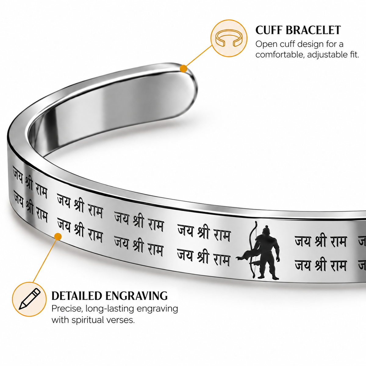 Shri Ram Naam Cuff Bracelet