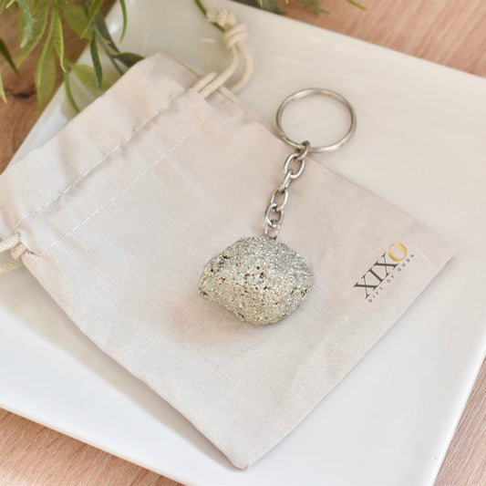 PYRITE GEMSTONE KEYCHAIN