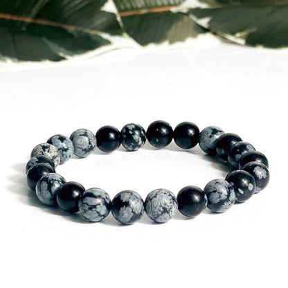 SNOWFLAKE OBSIDIAN BRACELET