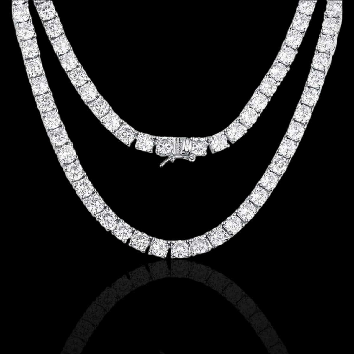 ICED TENNIS CHAIN - SILVER