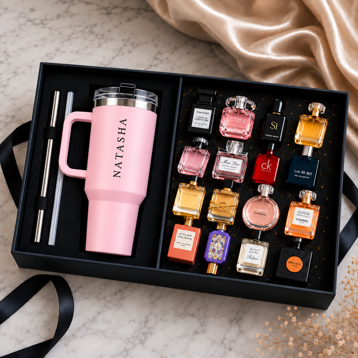 PERSONALIZED TUMBLER & OG PERFUME MINIATURE GIFT SET