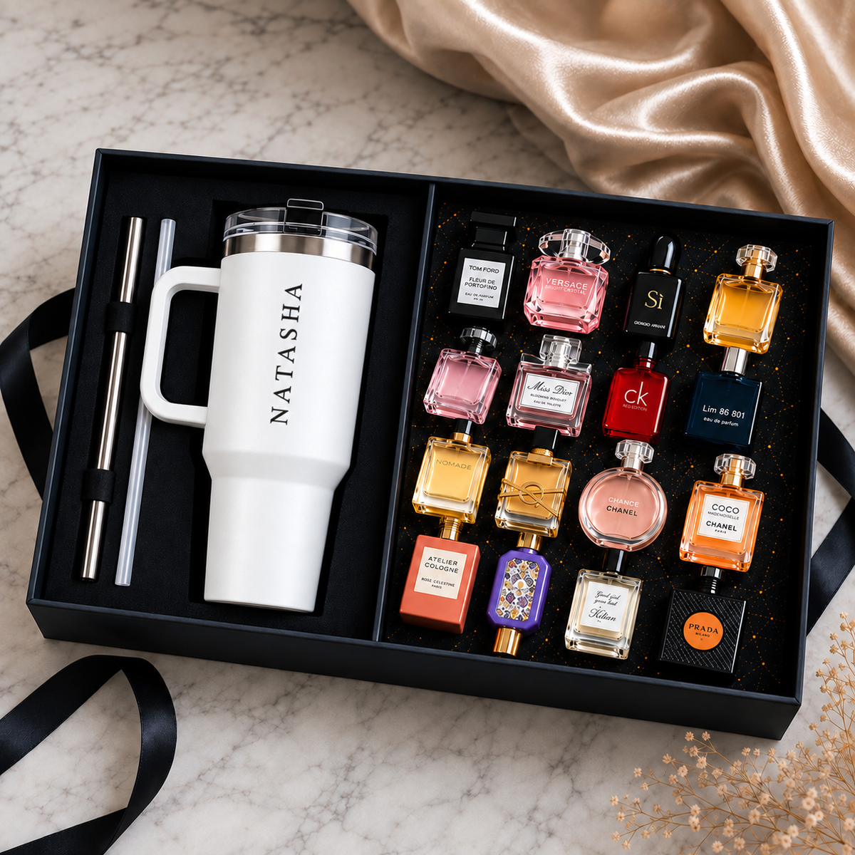 PERSONALIZED TUMBLER & OG PERFUME MINIATURE GIFT SET