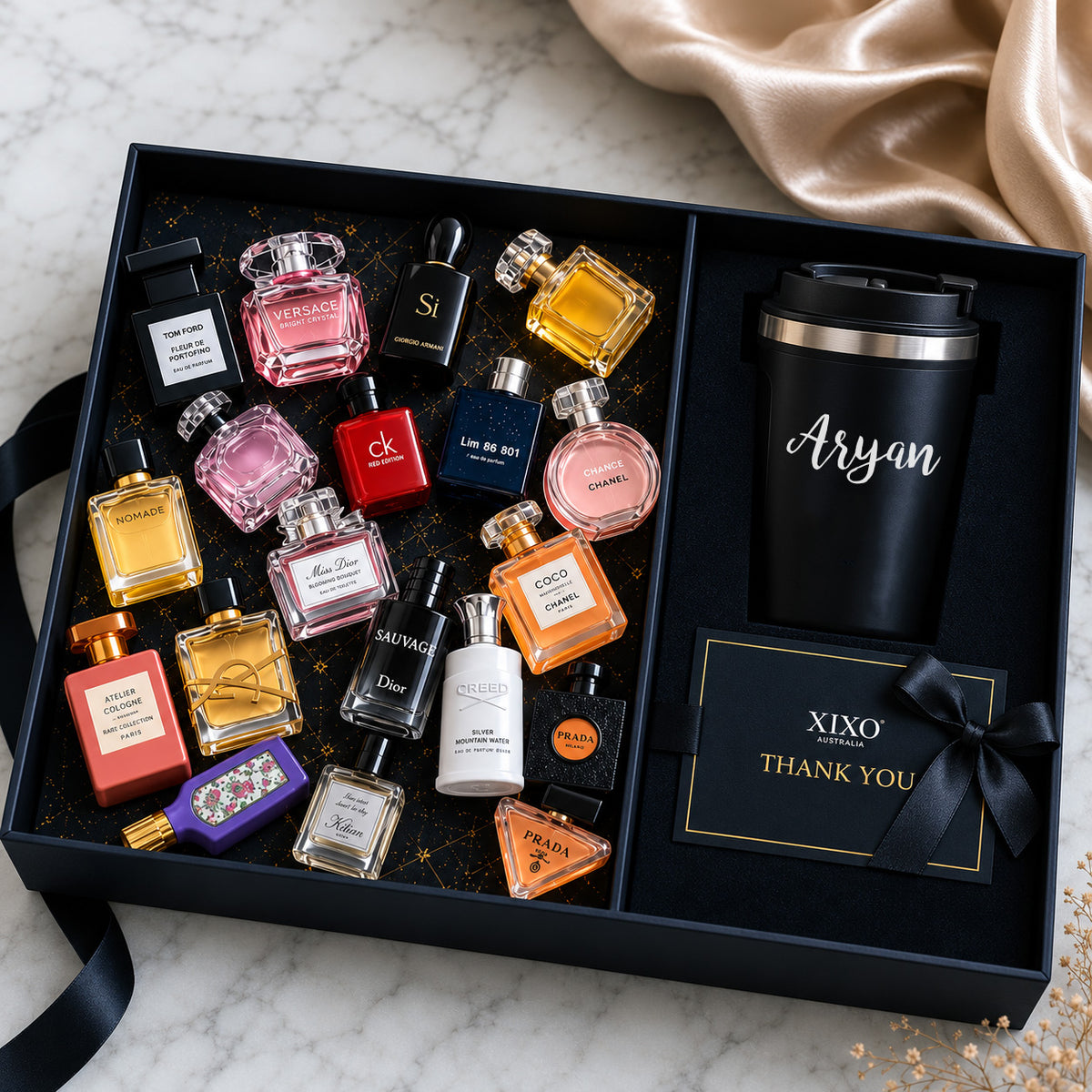 PERSONALIZED MUG & OG PERFUME MINIATURE GIFT SET