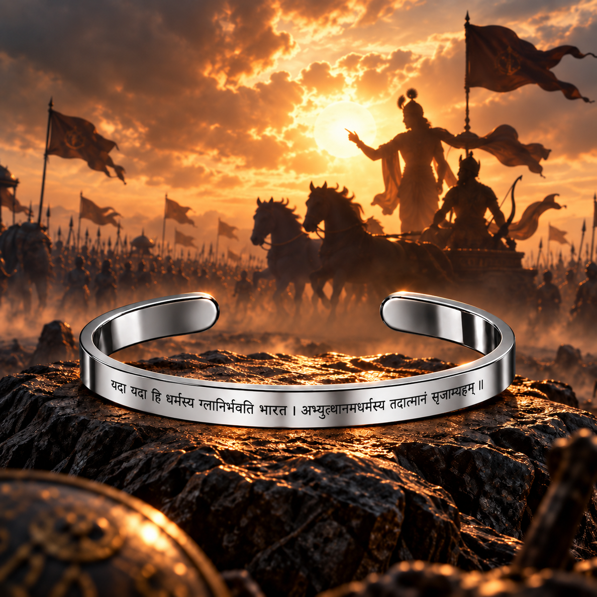 Bhagavad Gita Dharma Cuff Bracelet