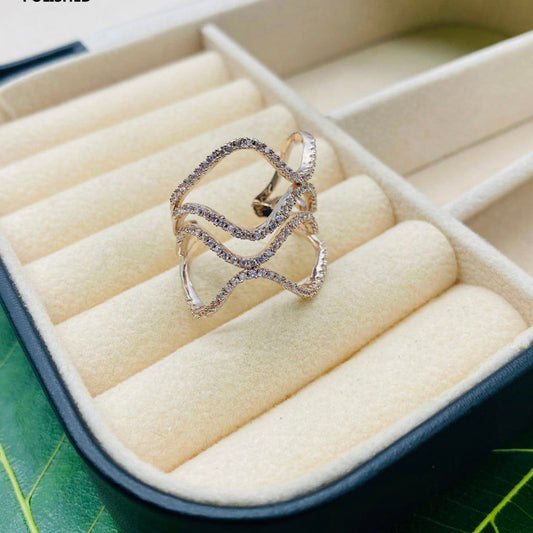 CRYSTAL DIAMOND ADJUSTABLE RING