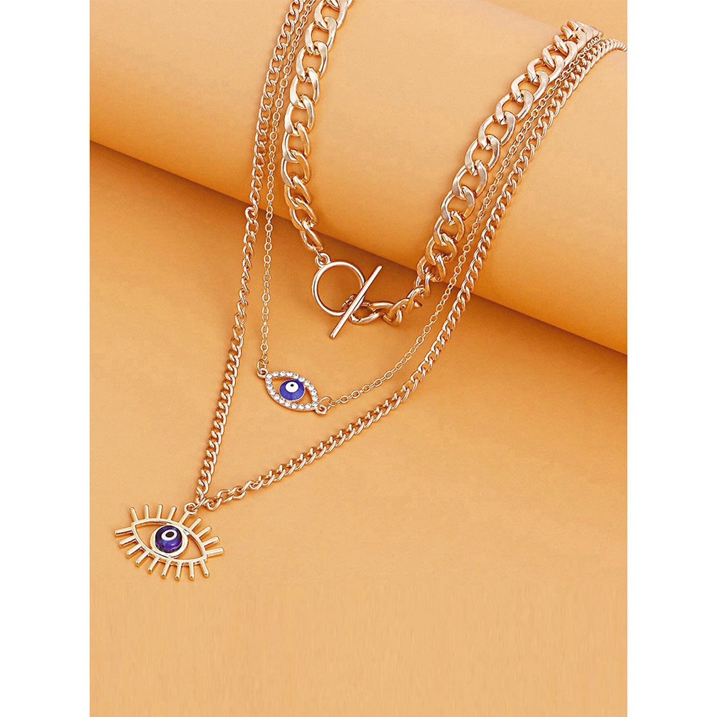 EVIL EYE MULTI LAYERED NECKLACE