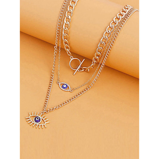 EVIL EYE MULTI LAYERED NECKLACE