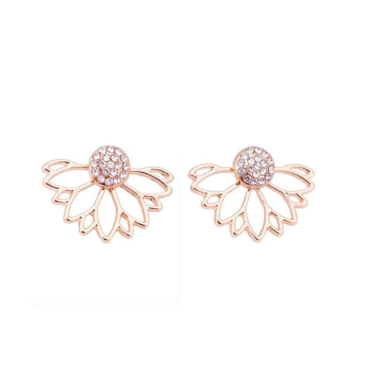 HOLLOW CRYSTAL FLOWER EARRING