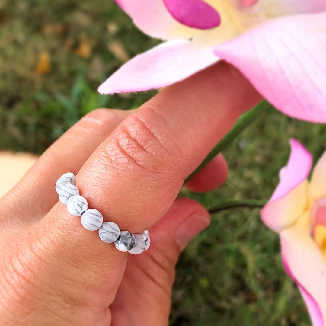 SNOWFLAKE OBSIDIAN RING