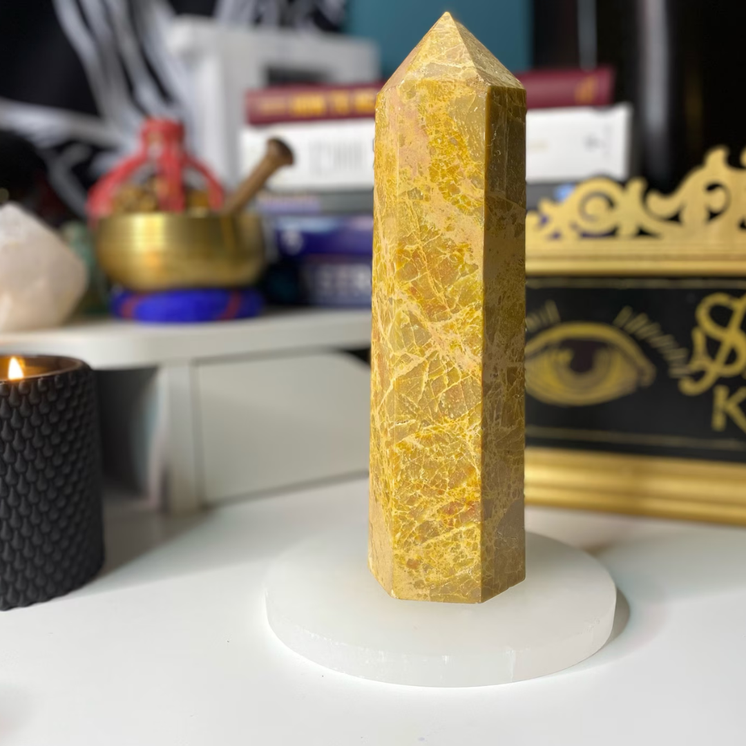 YELLOW JASPER CRYSTAL TOWER