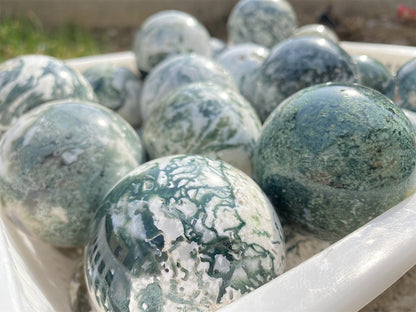 MOSS AGATE CRYSTAL BALL