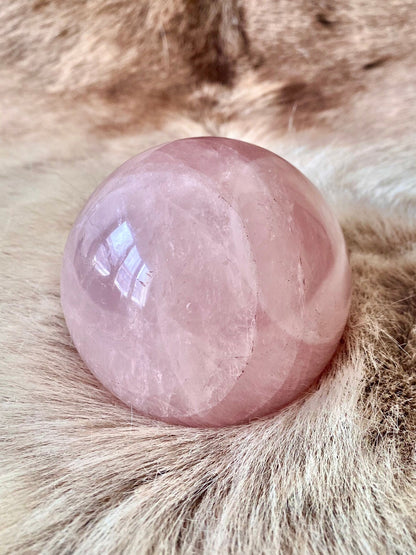 ROSE QUARTZ CRYSTAL BALL