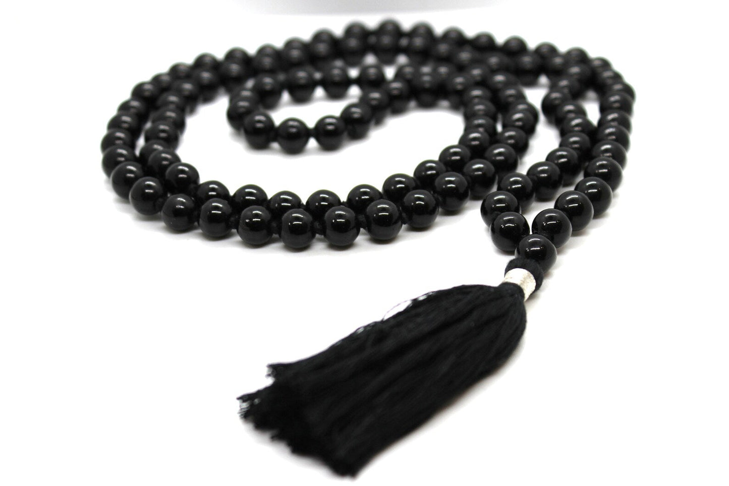 BLACK BANDED AGATE ONYX MALA